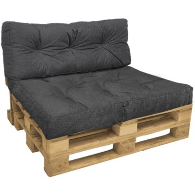 Lot de 2 Coussins pour palettes en bois gris VOUNOT