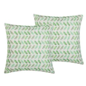 Lot de 2 coussins PRUNUS 45 x 45 cm Abstrait Vert