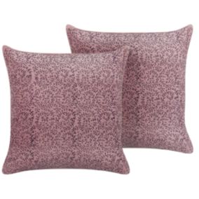 Lot de 2 coussins ROMNEYA Coton 45 x 45 cm Floral Impression en bloc Rose