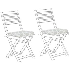 Lot de 2 coussins vert et blanc pour chaises de jardin FIJI