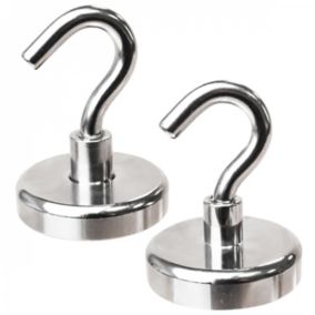 Lot de 2 crochets magnétiques anti-rouille diamètre 4mm - KN36 - Chromé - Linxor