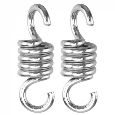 Lot de 2 crochets à ressort pour suspension, balançoire, hamac - Acier inoxydable - Linxor