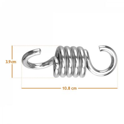 Lot de 2 crochets à ressort pour suspension, balançoire, hamac - Acier inoxydable - Linxor