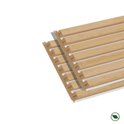 Lot de 2 demi panneaux tasseaux MDF chêne clair sur fond blanc 1250 x 287 x 20 mm