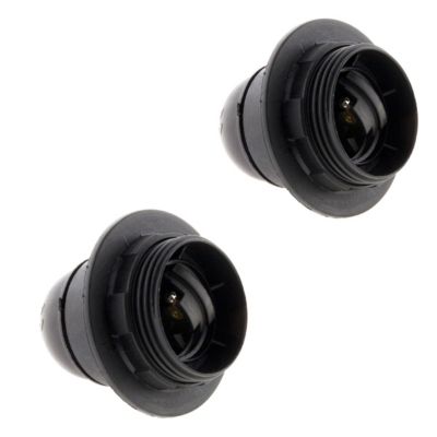 Lot de 2 douilles E27 + bague - Noir - Zenitech
