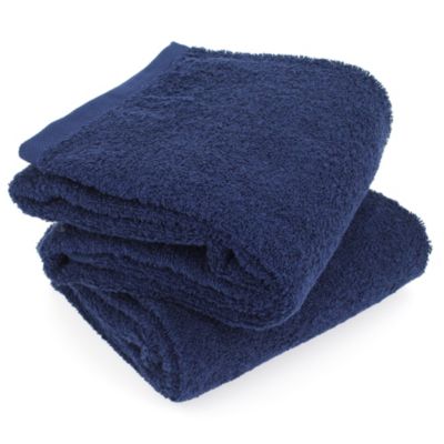 Lot de 2 draps de douche 70x130 cm ALPHA bleu Marine