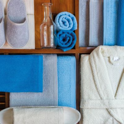 Lot de 2 draps de douche 70x130 cm ALPHA bleu Marine