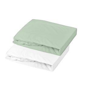 Lot de 2 draps housse en jersey (60x120 cm - Vert)