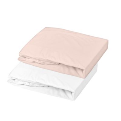 Lot de 2 draps housse en jersey (70x140 cm - Rose)
