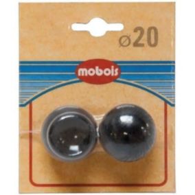 Lot de 2 embouts anglais boule - D:20 mm - noyer