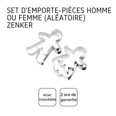 Lot de 2 emporte-pièces bonhomme en pain d'épices forme aléatoire Zenker Emporte-pièces
