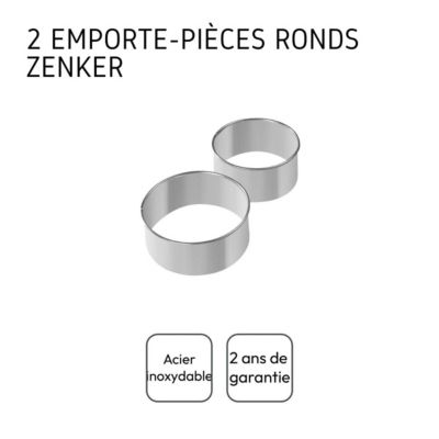 Lot de 2 emporte-pièces ronds pour beignet Zenker Emporte-pièces