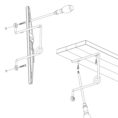 Lot de 2 équerres filaire vestiaire à visser L. 15,8 cm Cime métal noir