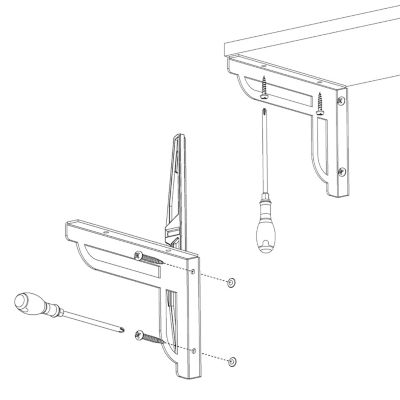 Lot de 2 équerres Gatsby à visser L. 23,3 cm Cime métal doré