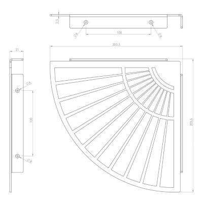 Lot de 2 équerres soleil rond à visser L. 20,3 cm Cime métal noir