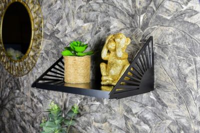 Lot de 2 équerres soleil triangle à visser L. 20,3 cm Cime métal noir