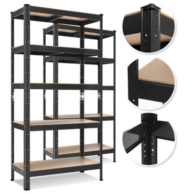Lot de 2 Etagères de Stockage - Etagère de Cave pour Charges Lourdes - Charge 875kg Max - Etagère d'Atelier Enfichable