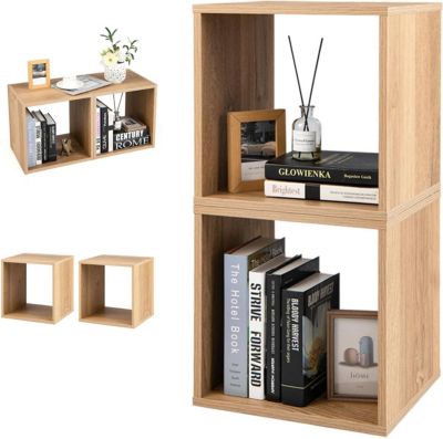 Lot De 2 Etageres Modulaires Independantes Avec Anti Retournement Pour Rangement Salon Chambre