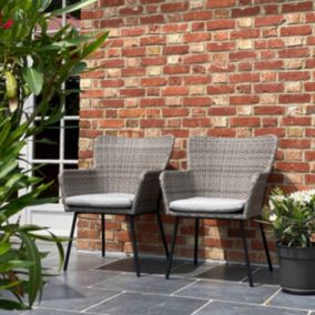 Lot de 2 fauteuil de jardin rond en osier  Oviala