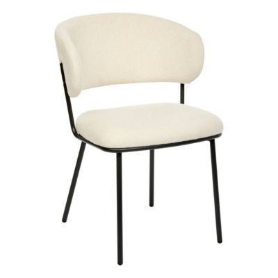 Lot de 2 fauteuils Alba en Tissu Blanc L58xP54xH79 cm - Atmosphera Créateur d'intérieur