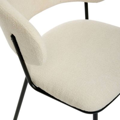 Lot de 2 fauteuils Alba en Tissu Blanc L58xP54xH79 cm - Atmosphera Créateur d'intérieur