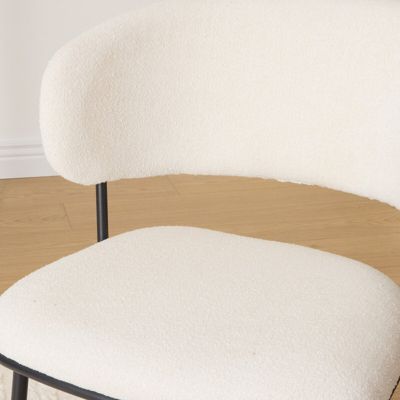 Lot de 2 fauteuils Alba en Tissu Blanc L58xP54xH79 cm - Atmosphera Créateur d'intérieur