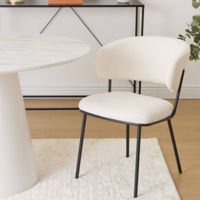 Lot de 2 fauteuils Alba en Tissu Blanc L58xP54xH79 cm - Atmosphera Créateur d'intérieur