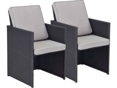 Lot de 2 fauteuils Chicago  "Atlanta"  Noir