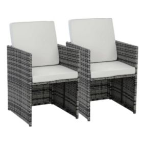 Lot de 2 fauteuils Chicago  "Florida"  Gris