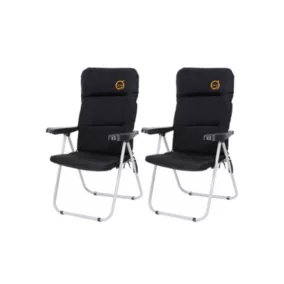 Lot de 2 fauteuils de camping confort pliables - O'Camp - Multipositions - 70 x 62 x 105 cm