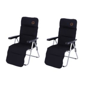 Lot de 2 fauteuils de camping relax pliables - O'camp - Multipositions - 62 x 92 x 105 cm