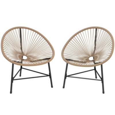 Lot de 2 fauteuils de jardin acapulco résine tressée effet naturel