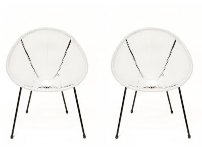 Lot de 2 fauteuils de jardin "Ania"  Blanc