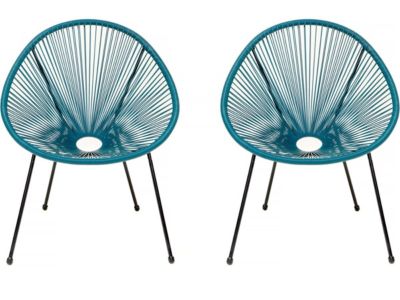 Lot de 2 fauteuils de jardin "Ania"  Bleu clair