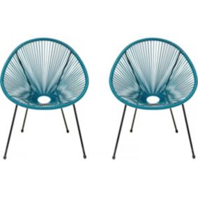 Lot de 2 fauteuils de jardin "Ania"  Bleu foncé