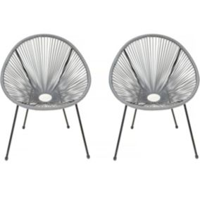 Lot de 2 fauteuils de jardin "Ania"  Gris