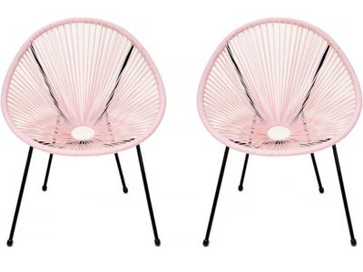 Lot de 2 fauteuils de jardin "Ania"  Rose