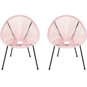 Lot de 2 fauteuils de jardin "Ania"  Rose