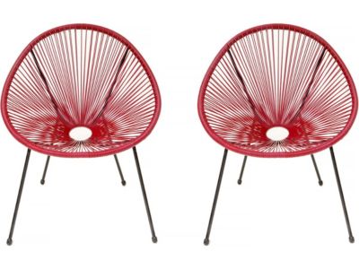 Lot de 2 fauteuils de jardin "Ania"  Rouge vin