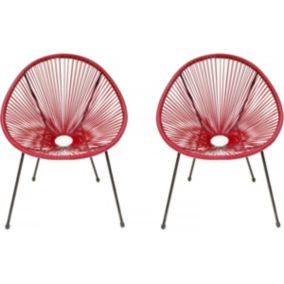 Lot de 2 fauteuils de jardin "Ania"  Rouge vin