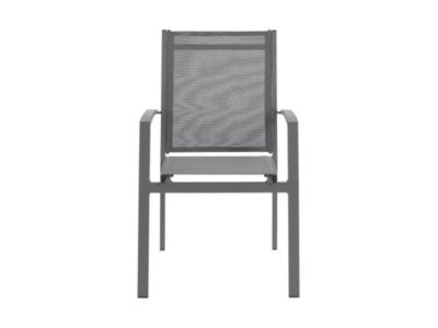 Lot de 2 fauteuils de jardin empilables en aluminium et textilène - Gris anthracite - TELTO de MYLIA