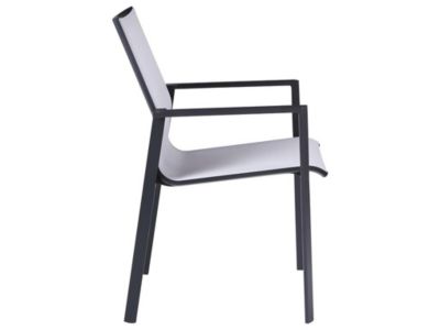 Lot de 2 fauteuils de jardin empilables en aluminium et textilène - Gris clair et noir - VALERA de MYLIA