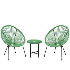 Lot de 2 Fauteuils de jardin en cordage résine - Vert - NAYA