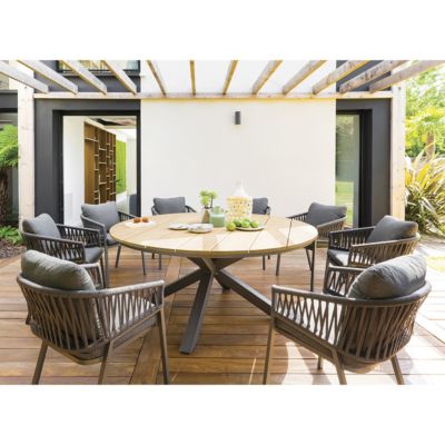 Lot de 2 fauteuils de jardin Oriengo anthracite & graphite en aluminium et mailles tressées - Hespéride