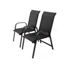 Lot de 2 fauteuils de jardin "Porto" alutextilène  Noir