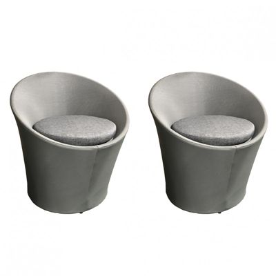 Lot de 2 fauteuils de jardin rond gris en textilène - KIMI