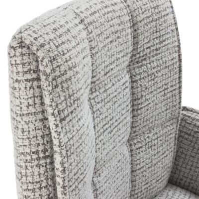 Lot de 2 fauteuils de table pivotants en tissu chenille gris pied design métal noir - CLAUDE