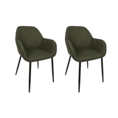 Lot de 2 Fauteuils - HOME DECO FACTORY - Atome - Ergonomiques - Kaki