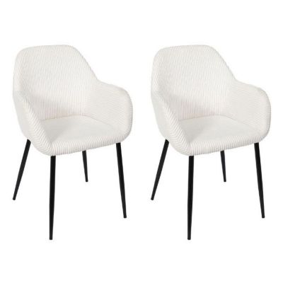 Lot De 2 Fauteuils - Home Deco Factory - Scott - Côtelés - Beiges