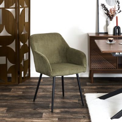 Lot de 2 Fauteuils - HOME DECO FACTORY - Scott - Côtelé - Vert